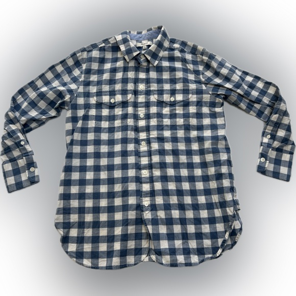 Madewell Blue and Cream Plaid Shirt - Picture 2 of 4
